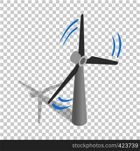 Windmill for electric power production isometric icon 3d on a transparent background vector illustration. Windmill for electric power production isometric