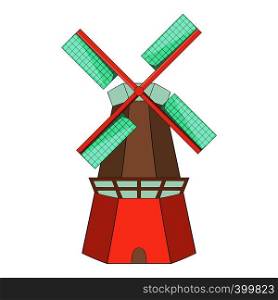 Windmill icon. Cartoon illustration of windmill vector icon for web design. Windmill icon, cartoon style