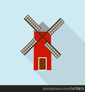 Windmill icon. Flat illustration of windmill vector icon for web design. Windmill icon, flat style