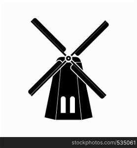 Windmill icon in simple style on a white background. Windmill icon in simple style