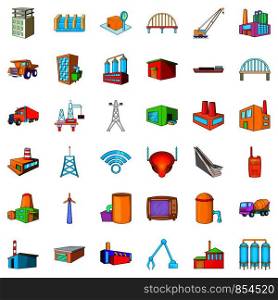 Windmill icons set. Cartoon style of 36 windmill vector icons for web isolated on white background. Windmill icons set, cartoon style
