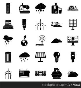 Windmill icons set. Simple set of 25 windmill vector icons for web isolated on white background. Windmill icons set, simple style