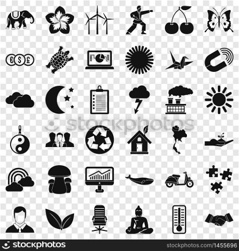 Windmill icons set. Simple style of 36 windmill vector icons for web for any design. Windmill icons set, simple style