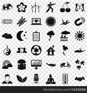 Windmill icons set. Simple style of 36 windmill vector icons for web for any design. Windmill icons set, simple style