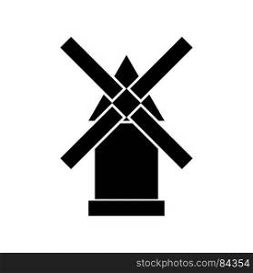 Windmill it is black icon . Simple style .. Windmill it is black icon .
