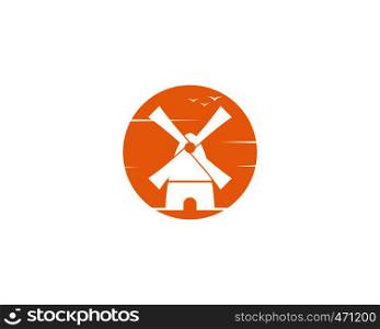 Windmill logo template vector icon illustration design