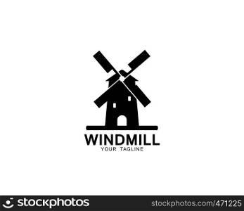 Windmill logo template vector icon illustration design