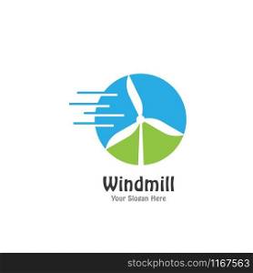 Windmill logo vector flat design template