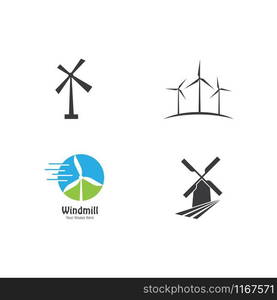 Windmill logo vector flat design template