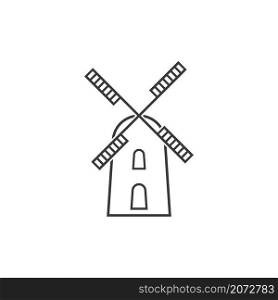 Windmill logo vector flat design template
