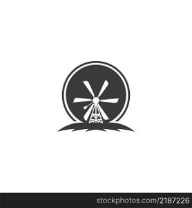 Windmill logo vector illustration flat design.