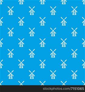 Windmill pattern vector seamless blue repeat for any use. Windmill pattern vector seamless blue