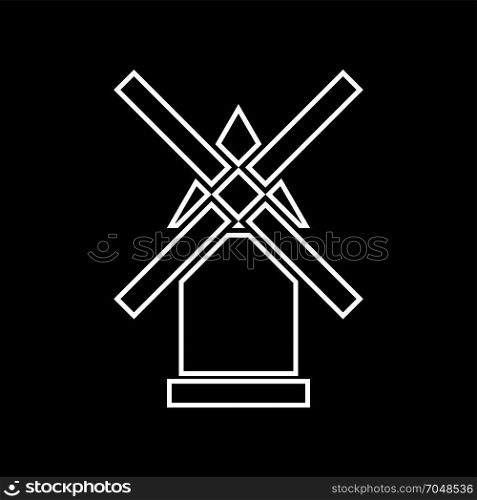 Windmill white icon .