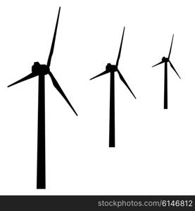 windmills for electric power production. vector illustration