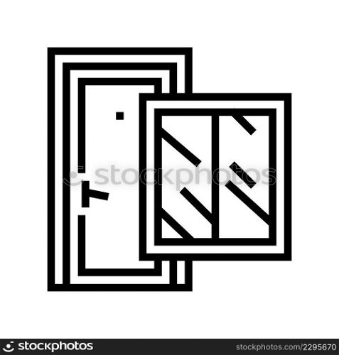 window and door line icon vector. window and door sign. isolated contour symbol black illustration. window and door line icon vector illustration