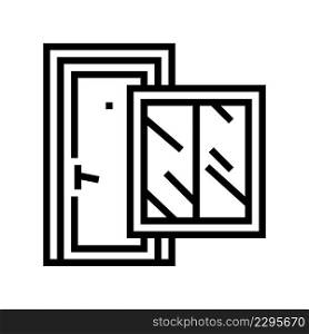 window and door line icon vector. window and door sign. isolated contour symbol black illustration. window and door line icon vector illustration