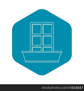 Window and flowerbox icon. Outline illustration of window and flowerbox vector icon for web. Window and flowerbox icon, outline style