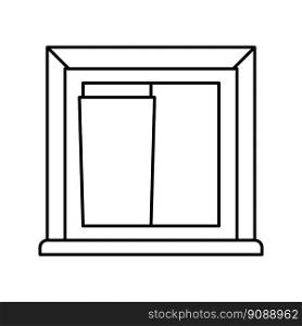 window building structure line icon vector. window building structure sign. isolated contour symbol black illustration. window building structure line icon vector illustration