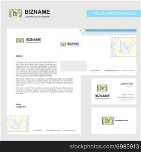 Window Business Letterhead, Envelope and visiting Card Design vector template