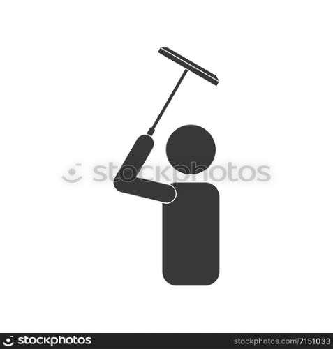 Window cleaner or washer icon in vector