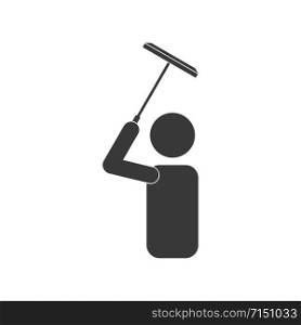 Window cleaner or washer icon in vector
