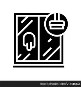 window cleaning glyph icon vector. window cleaning sign. isolated contour symbol black illustration. window cleaning glyph icon vector illustration