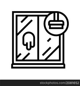 window cleaning line icon vector. window cleaning sign. isolated contour symbol black illustration. window cleaning line icon vector illustration