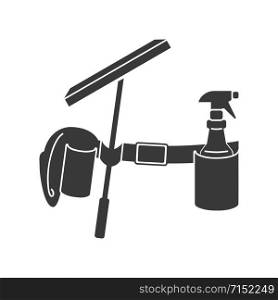 Window cleaning or washing belt icon in vector