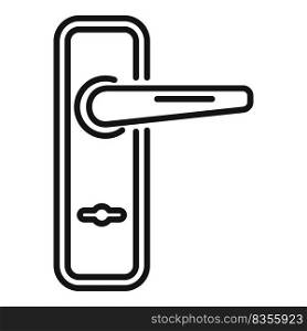 Window door handle icon outline vector. Hotel steel. Lock knob. Window door handle icon outline vector. Hotel steel
