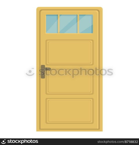 Window door icon cartoon vector. Home exterior. Wooden interior. Window door icon cartoon vector. Home exterior