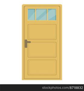 Window door icon cartoon vector. Home exterior. Wooden interior. Window door icon cartoon vector. Home exterior