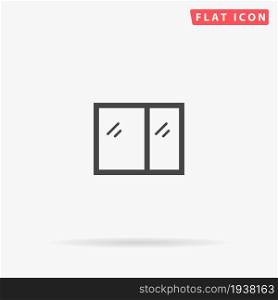 Window flat vector icon. Glyph style sign. Simple hand drawn illustrations symbol for concept infographics, designs projects, UI and UX, website or mobile application.. Window flat vector icon