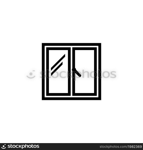 Window. Flat Vector Icon. Simple black symbol on white background. Window Flat Vector Icon