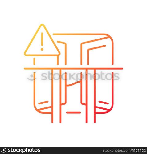 Window guards on all windows gradient linear vector icon. Childproof security bars. Child security at home. Thin line color symbol. Modern style pictogram. Vector isolated outline drawing. Window guards on all windows gradient linear vector icon
