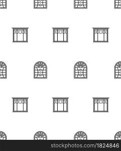 Window Icon Seamless Pattern, Wall Opening In Home For Sound, Light, Air Ventilation Vector Art Illustration