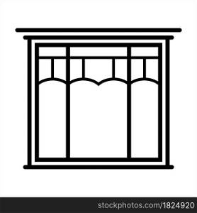 Window Icon, Wall Opening In Home For Sound, Light, Air Ventilation Vector Art Illustration