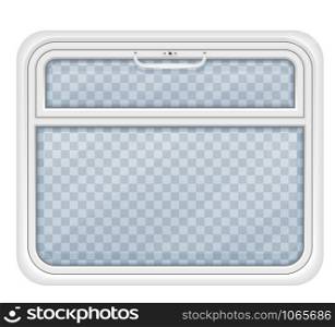 window in the train compartment vector illustration isolated on white background
