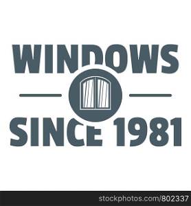 Window logo. Gray monochrome illustration of window vector logo for web. Window logo, gray monochrome style