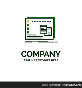 Window, Mac, operational, os, program Flat Business Logo template. Creative Green Brand Name Design.