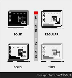 Window, Mac, operational, os, program Icon in Thin, Regular, Bold Line and Glyph Style. Vector illustration. Vector EPS10 Abstract Template background