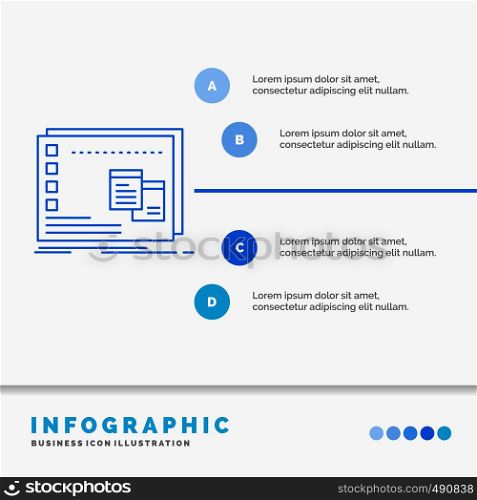 Window, Mac, operational, os, program Infographics Template for Website and Presentation. Line Blue icon infographic style vector illustration. Vector EPS10 Abstract Template background