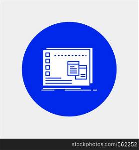 Window, Mac, operational, os, program White Glyph Icon in Circle. Vector Button illustration. Vector EPS10 Abstract Template background