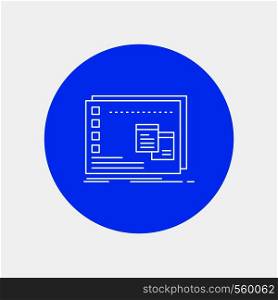 Window, Mac, operational, os, program White Line Icon in Circle background. vector icon illustration. Vector EPS10 Abstract Template background