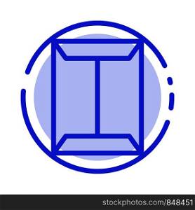 Window, Rack, Open, Closet, Box Blue Dotted Line Line Icon