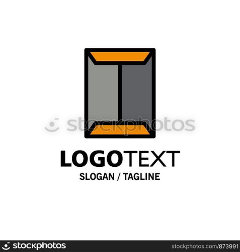 Window, Rack, Open, Closet, Box Business Logo Template. Flat Color