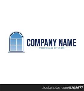 Window services logo template. Window replacement vector design on white background
