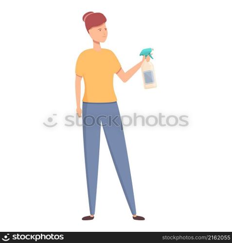 Window spray cleaner icon cartoon vector. House work. Household cleaning. Window spray cleaner icon cartoon vector. House work