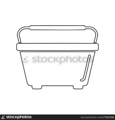Window washing bucket icon in vector line drawing