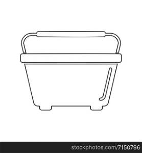 Window washing bucket icon in vector line drawing