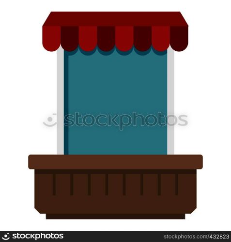 Window with canopy icon flat isolated on white background vector illustration. Window with canopy icon isolated